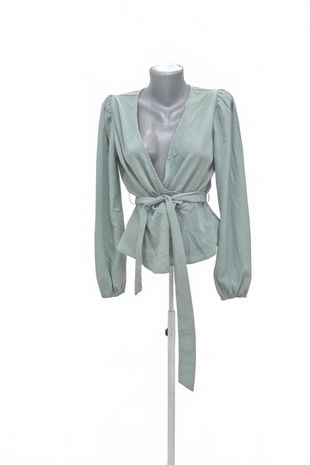 Dámska blúzka Pieces, farba zelená, veľkosť XS