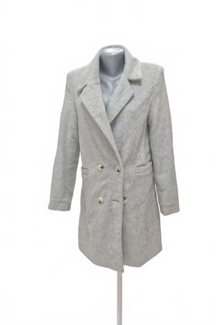 Dámsky zimný kabát Stradivarius, farba sivá, veľkosť XS