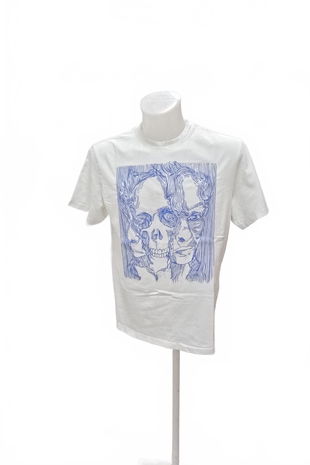 Pánské tričko Reserved s potiskem, barva bílá, velikost M