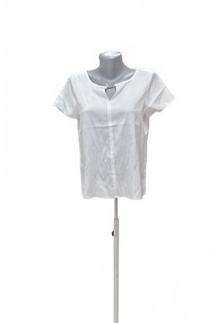 Dámske tričko Comma bez potlače, farba biela, veľkosť 34