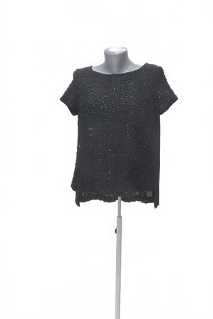 Dámske tričko Comma bez potlače, farba čierna, veľkosť 36