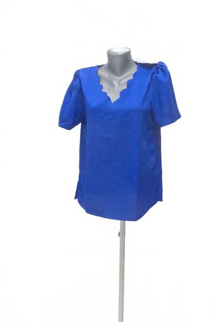 Dámske tričko Emery Rose bez potlače, farba modrá, veľkosť M