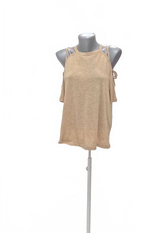 Dámske tričko Emery Rose bez potlače, farba hnedá, veľkosť M