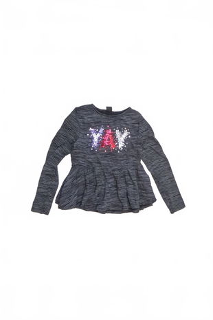 Dievčenské tričko Y.f.k bez potlače, farba sivá, veľkosť 134