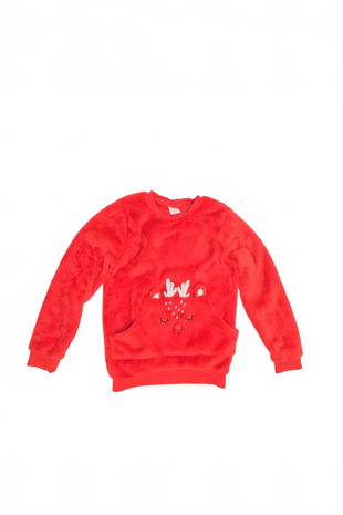 Dievčenská mikina Genesis bez potlače, farba červená, veľkosť 134