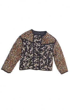 Dievčenská bunda Zara, farba kvetovaná, veľkosť 128
