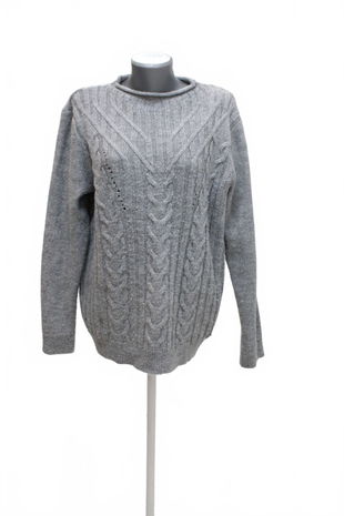 Dámsky sveter Laura Torelli, farba sivá, veľkosť L