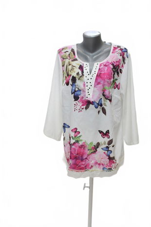 Dámske tričko Laura Kent s potlačou, farba kvetovaná, veľkosť 42