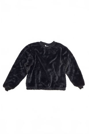 Dievčenská mikina Ovs bez potlače, farba čierna, veľkosť 152