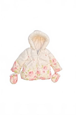 Dievčenská zimná bunda George, farba kvetovaná, veľkosť 9-12 m