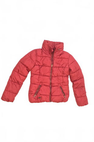 Dievčenská zimná bunda C&A, farba bordó, veľkosť 140