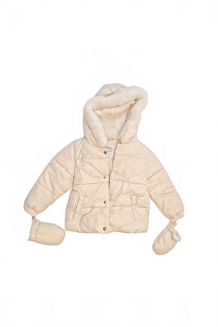 Dievčenská zimná bunda F&F, farba béžová, veľkosť 18-24 m