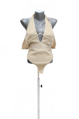 Dámske body Pretty Little Thing, farba béžová, veľkosť 36