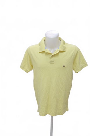 Pánské tričko Tommy Hilfiger bez potisku, barva žlutá, velikost L