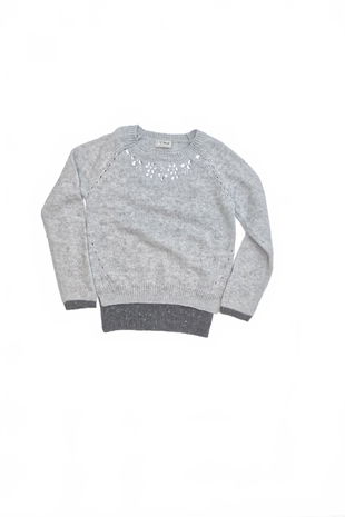 Dievčenský sveter Next, farba sivá, veľkosť 7-8 r