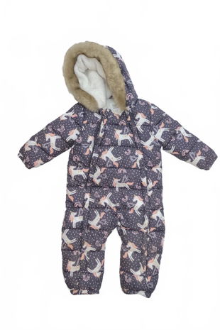 Dievčenská zimná kombinéza F&F, farba vzorovaná, veľkosť 18-24 m