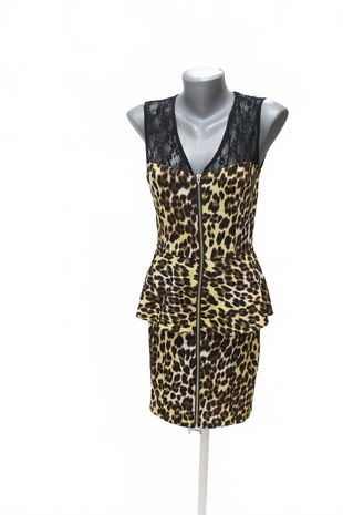Dámske šaty Guess, farba zvieracie vzory, veľkosť S