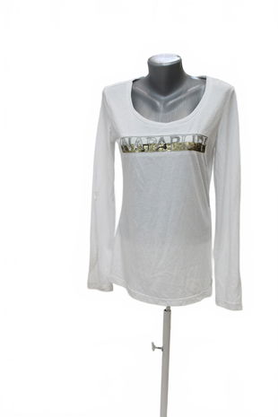 Dámske tričko Napapijri s potlačou, farba biela, veľkosť M