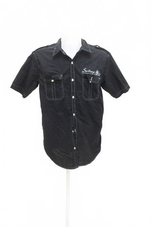 Pánská košile s krátkým rukávem Atlas For Men, barva černá, velikost XL