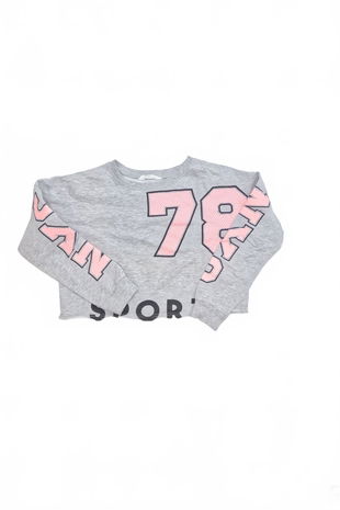 Dievčenské tričko H&M s potlačou, farba sivá, veľkosť 146