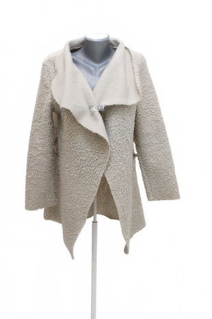 Dámsky zimný kabát New Collection, farba béžová, veľkosť S