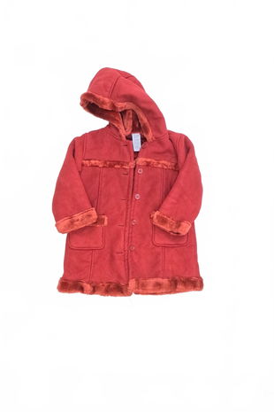 Dievčenský zimný kabát Gap, farba červená, veľkosť 3-4 r