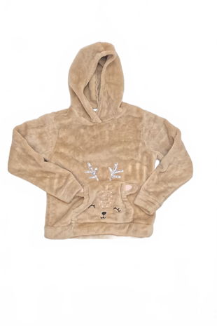 Dievčenská mikina H&M s potlačou, farba hnedá, veľkosť 134