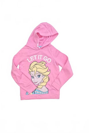 Dievčenská mikina C&A s potlačou, farba ružová, veľkosť 140