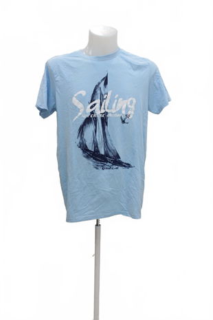 Pánské tričko Alphar One Menswear s potiskem, barva modrá, velikost L