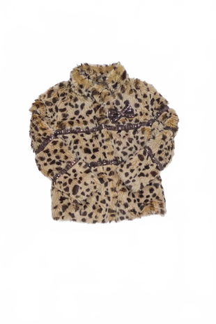 Dievčenský zimný kabát Genesis, farba zvieracie vzory, veľkosť 10-11 r