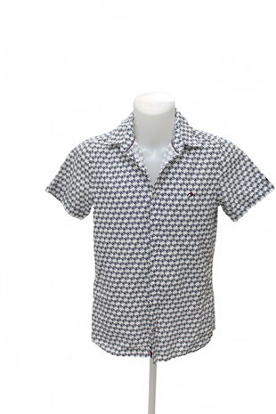 Pánská košile s krátkým rukávem Tommy Hilfiger, barva vzorovaná, velikost M