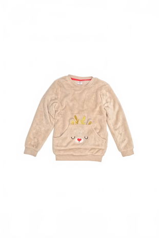 Dievčenská mikina Genesis bez potlače, farba béžová, veľkosť 122