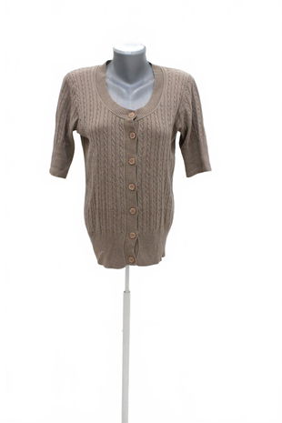 Dámske tričko Montego bez potlače, farba hnedá, veľkosť M