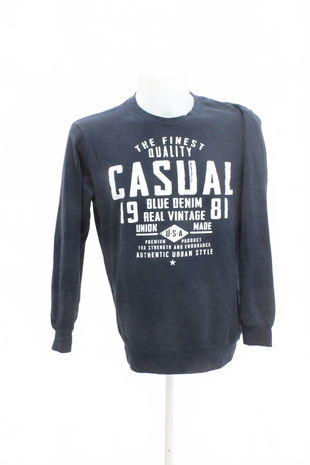 Pánska mikina Smog s potlačou, farba modrá, veľkosť M