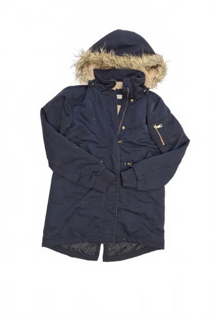 Dievčenská zimná bunda H&M, farba modrá, veľkosť 152