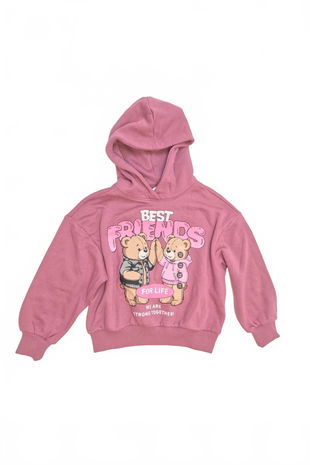 Dievčenská mikina Page One s potlačou, farba bordó, veľkosť 134