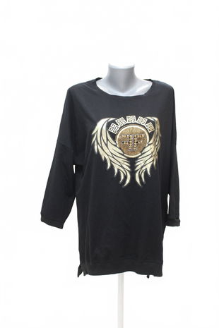 Dámská mikina Genesis s potiskem, barva černá, velikost XL