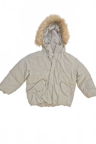 Dievčenská zimná bunda Zara, farba sivá, veľkosť 122