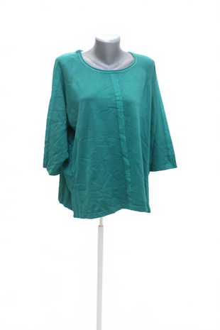 Dámské tričko Laura Torelli bez potisku, barva zelená, velikost XL