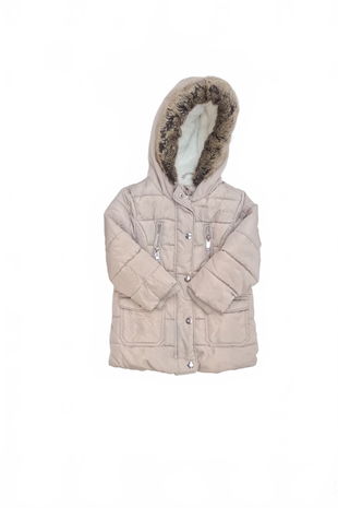 Dievčenská zimná bunda F&F, farba béžová, veľkosť 1-3 r