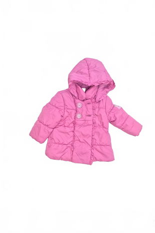 Dievčenská zimná bunda C&A, farba ružová, veľkosť 74