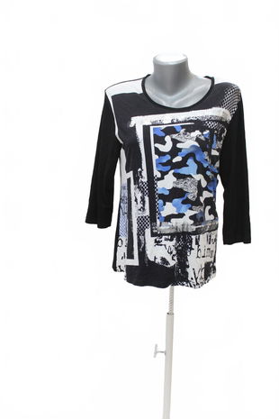 Dámske tričko Frank Walder s potlačou, farba vzorovaná, veľkosť M