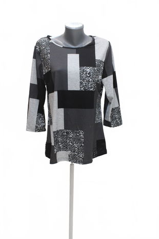 Dámské tričko Emery Rose bez potisku, barva vzorovaná, velikost XL