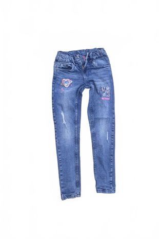 Dievčenské nohavice Y.f.k, farba denim, veľkosť 134