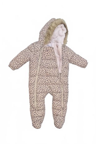 Dievčenská zimná kombinéza F&F, farba zvieracie vzory, veľkosť 9-12 m