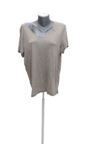 Dámské tričko Lindex bez potisku, barva hnědá, velikost XL