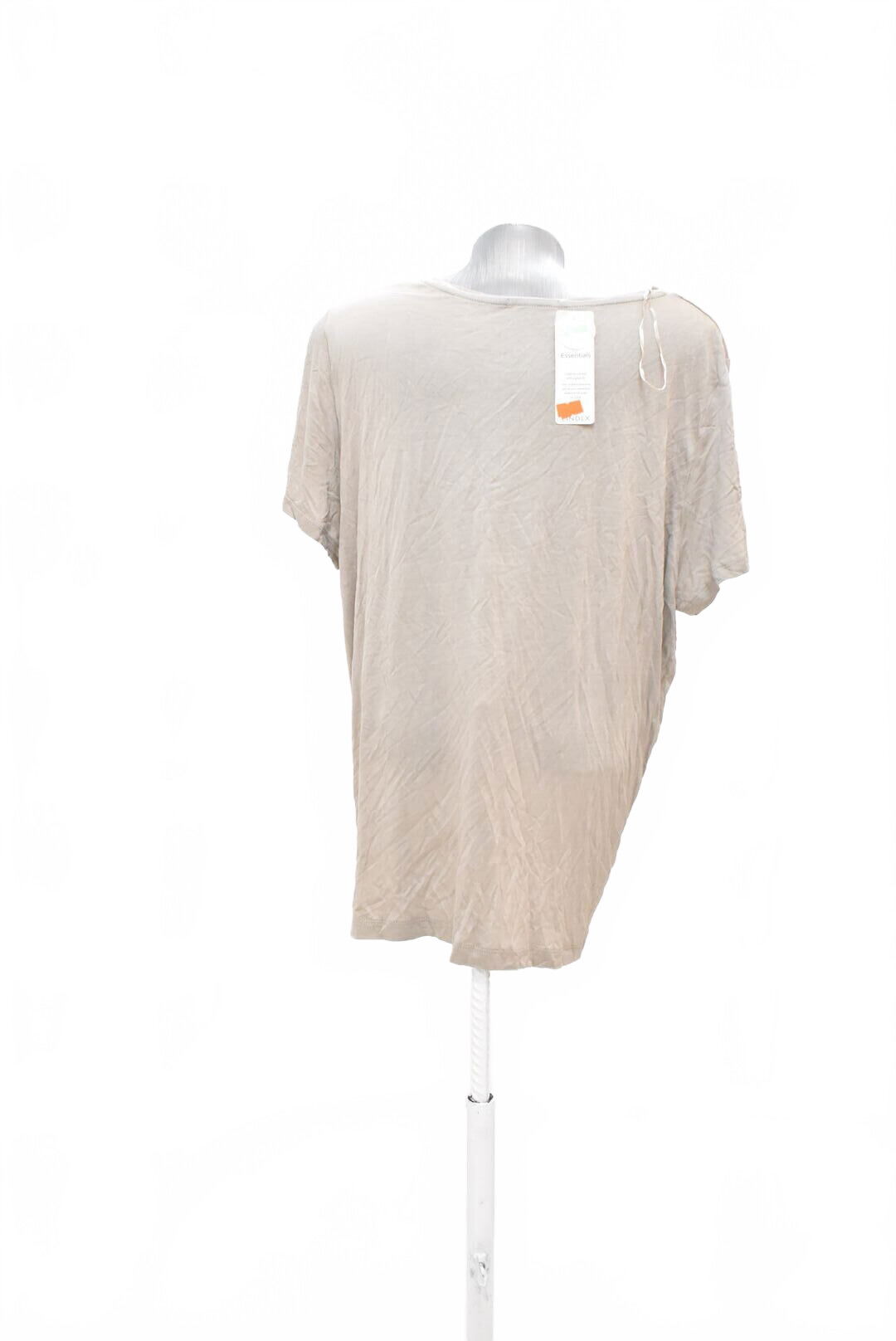 Dámské tričko Lindex bez potisku, barva hnědá, velikost XL