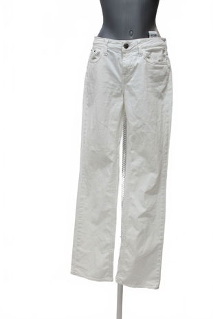 Dámske nohavice Tommy Hilfiger, farba biela, veľkosť S