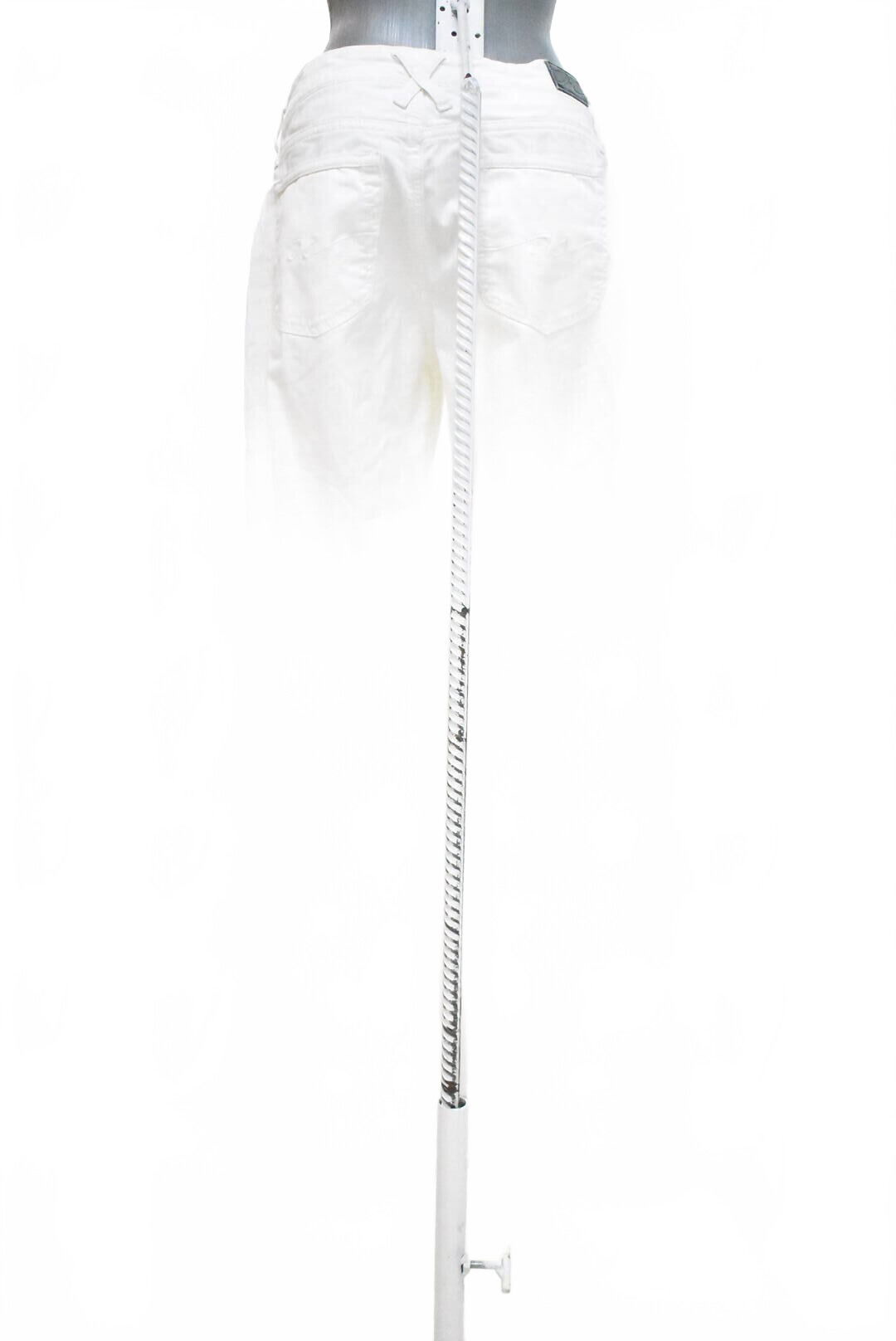 Dámske nohavice Tommy Hilfiger, farba biela, veľkosť S