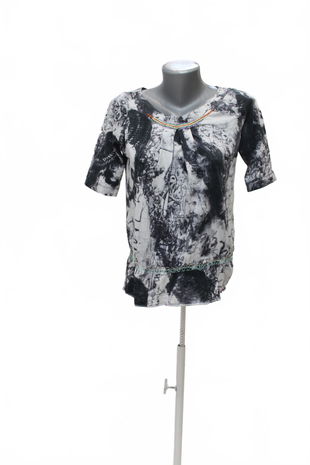 Dámske tričko Oui bez potlače, farba vzorovaná, veľkosť 40